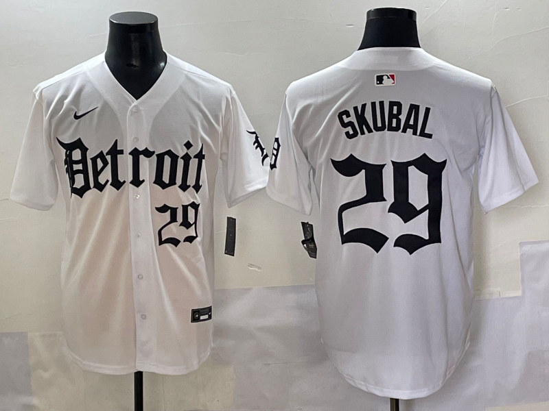 Men's Detroit Tigers Tarik Skubal #29 White Jersey